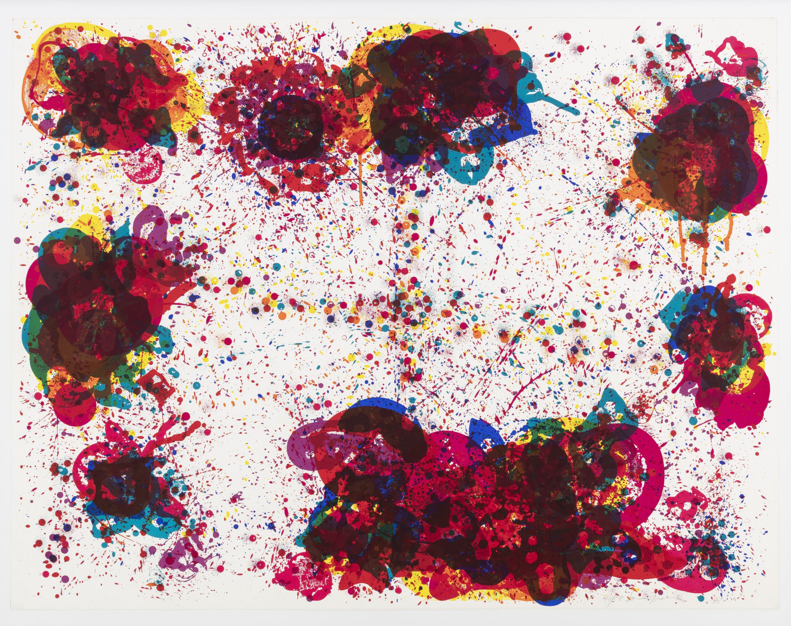 Sam Francis. Lyre Eight, 1972. Serigrafi. 107 x138 cm. Tilhører Kastrupgårdsamlingen. Foto Anders Sune Berg Sam Francis. Lyre Eight, 1972. Serigrafi. 107 x138 cm. Tilhører Kastrupgårdsamlingen. Foto Anders Sune Berg